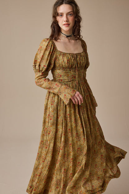 Paisley 11 | Elegant Floral Linen Dress