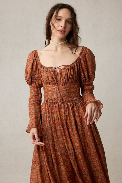 Paisley 11 | Elegant Floral Linen Dress