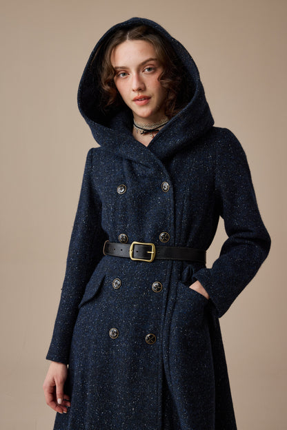 Trista 24 | 100% twill wool hooded coat