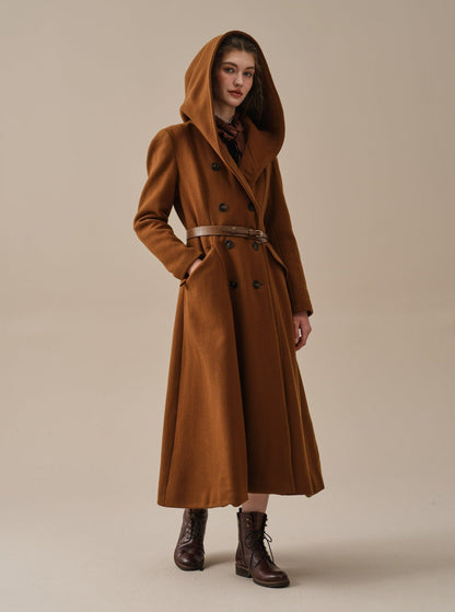 Trista 24 | 100% twill wool hooded coat