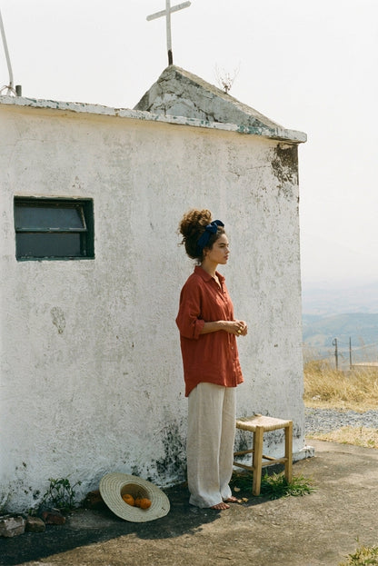 Oversized Long Sleeve Linen Shirt - SOFIJA