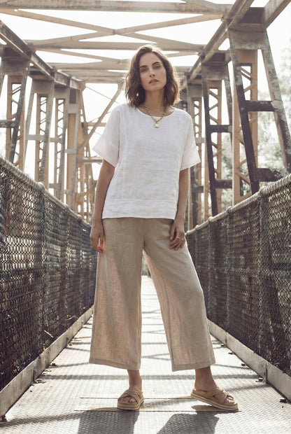 Oversized Boxy Linen Tunic Top